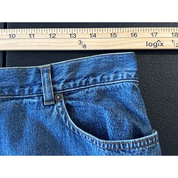 Vintage Lauren Jeans Co. Ralph Lauren Denim Maxi Skirt Women’s 12P Split Back - Picture 3 of 12